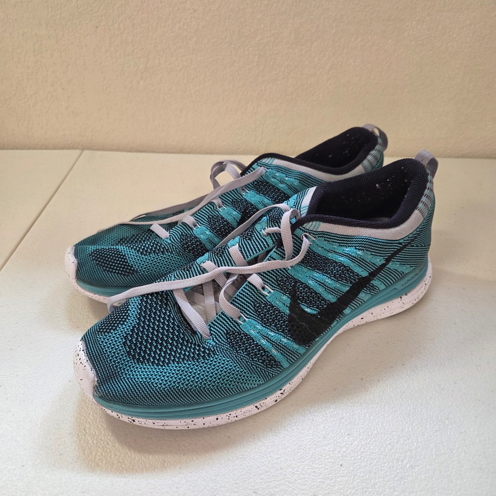 Nike Flyknit Lunar 3 Running Shoes‎ Teal Black White Women's Size 9.5